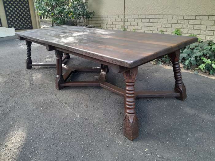 A 20th Century Rare Refectory Solid Jarrah Wood Table of Large Proportions