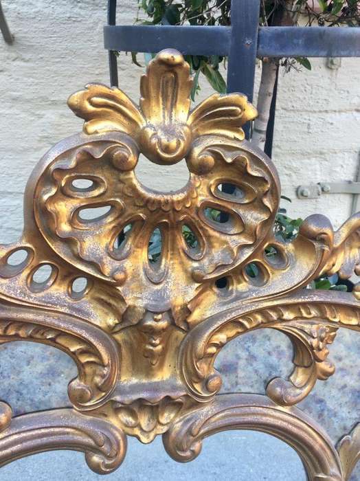 Gilded and Ornately Carved Wooden Mirror. Belgium. Circa 1974