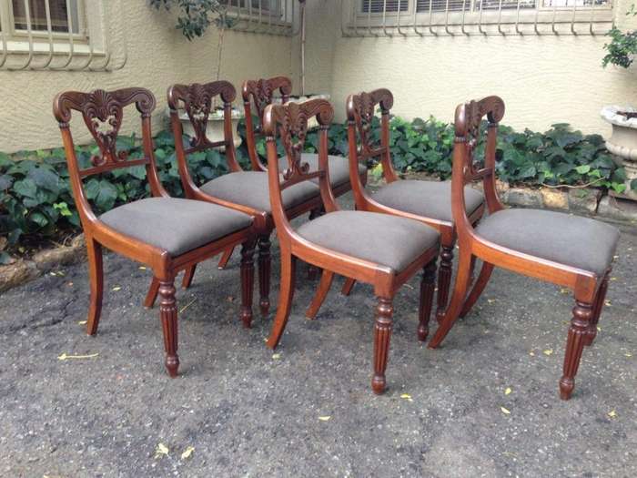 A Set Of Six William Iv Mahogany Dining Chairs