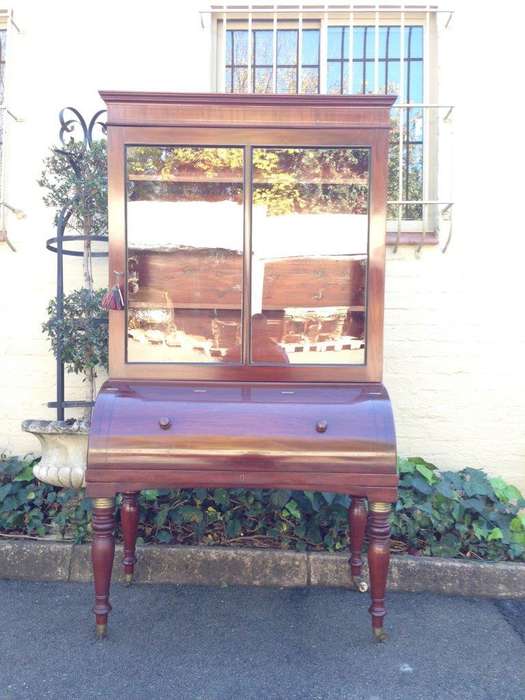 Victorian Rosewood Bureau/Secretaire Bookcase in Original Condition with Secret Compartment On Th...