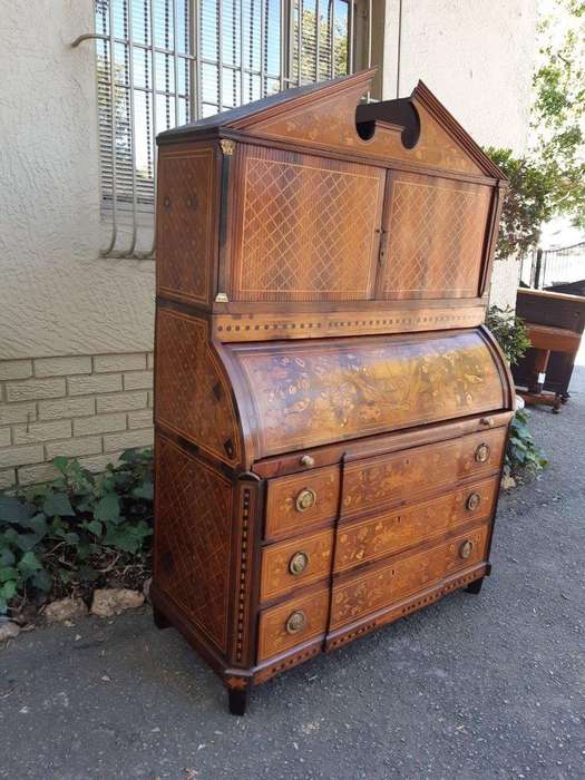 A 19th Century Dutch Marquetry Bureau / Secretaire