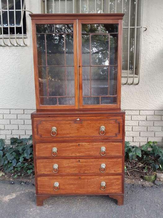 A George III Plum-Pudding Mahogany Secretaire