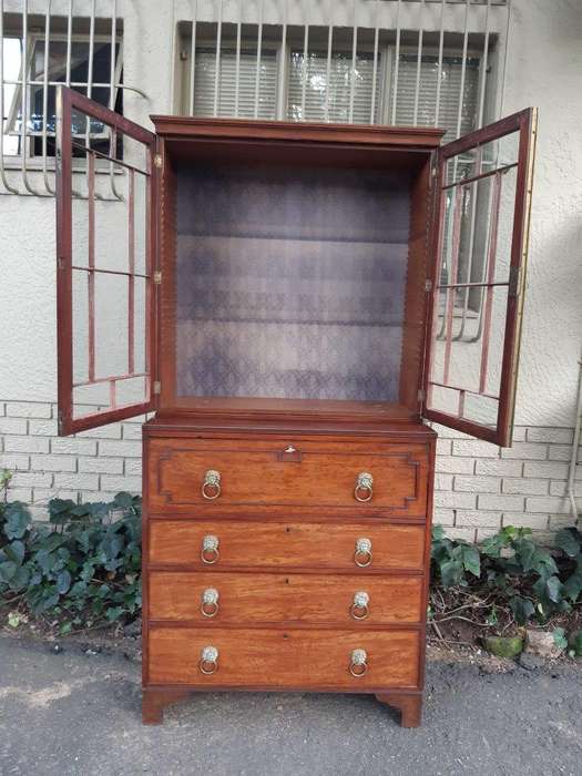 A George III Plum-Pudding Mahogany Secretaire