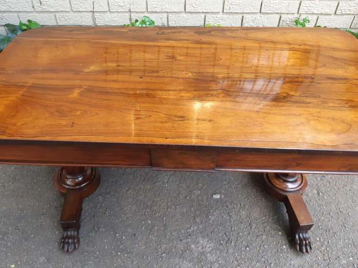 William IV RosewoodLibrary Table, with Two Graduating Drawers