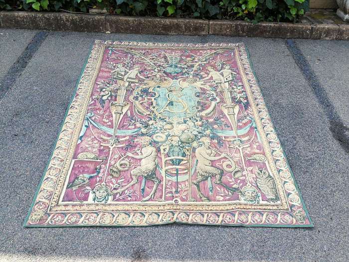French Aubusson Style Wall Hanging Tapestry With Back Cover