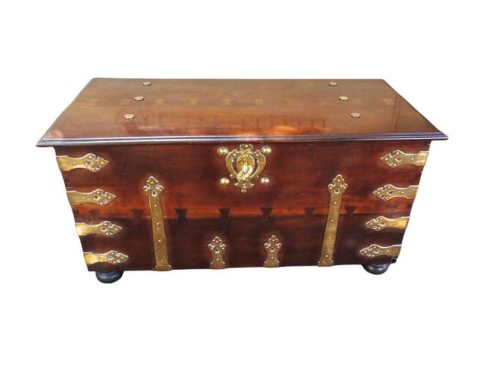 Attributed To Sir Herbert Baker An Early 20th Century Cape Stinkwood And Mahogany Brass-Bound Kis...