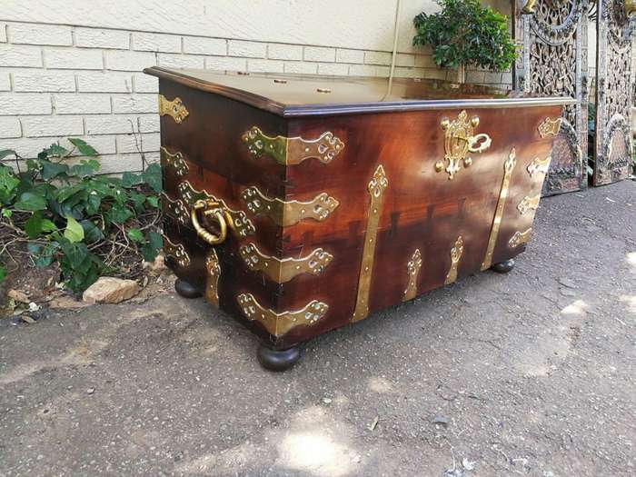 Attributed To Sir Herbert Baker An Early 20th Century Cape Stinkwood And Mahogany Brass-Bound Kis...