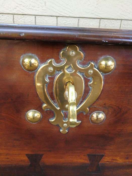 Attributed To Sir Herbert Baker An Early 20th Century Cape Stinkwood And Mahogany Brass-Bound Kis...