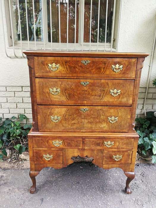 Georgian Walnut Chest-On-Chest, Circa 1800, In Two Parts