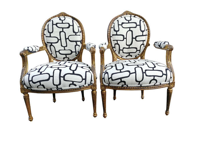 20th Century Pair Of French-Style Armchairs