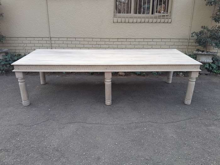 A Mahogany English Ornately Carved 12 Seater Dining / Boardroom Table on Turned 6 Legs in A Conte...