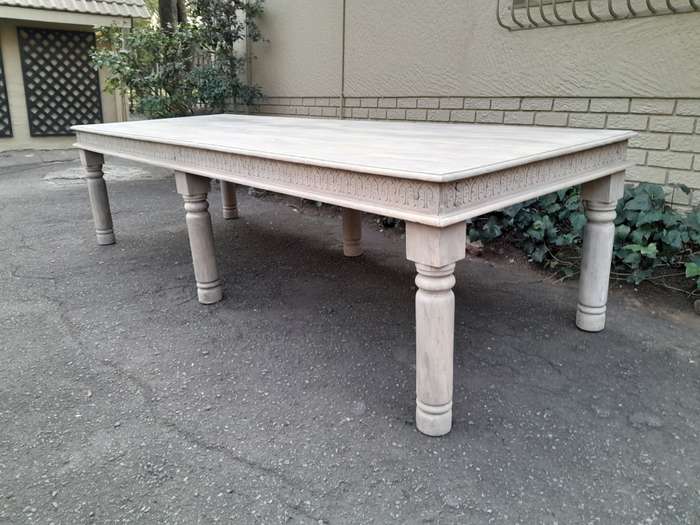 A Mahogany English Ornately Carved 12 Seater Dining / Boardroom Table on Turned 6 Legs in A Conte...
