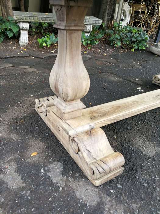 French Provincial Bleached / Natural Oak Refectory table/ Dining Table (8-Seater)