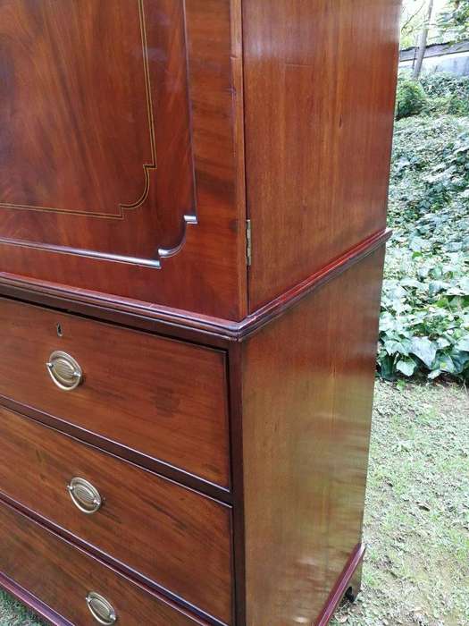 A Victorian mahogany linen press