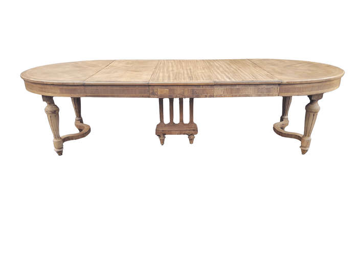 An Early 20th Century French Style Walnut Dining Table in a Contemporary Bleached Finish (10 Seater)