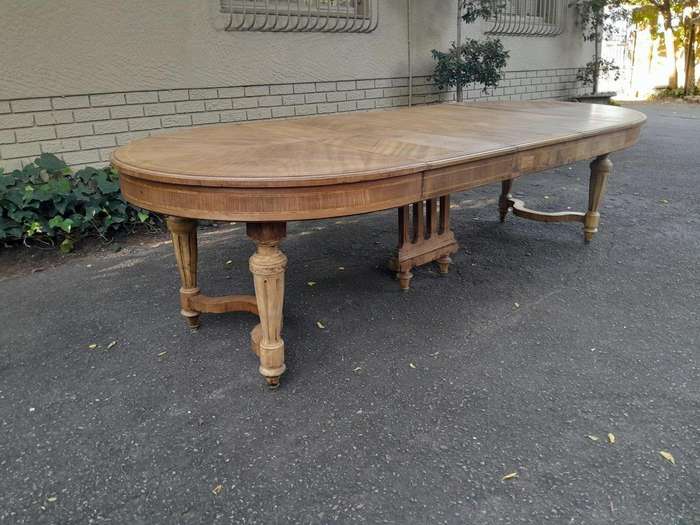 An Early 20th Century French Style Walnut Dining Table in a Contemporary Bleached Finish (10 Seater)
