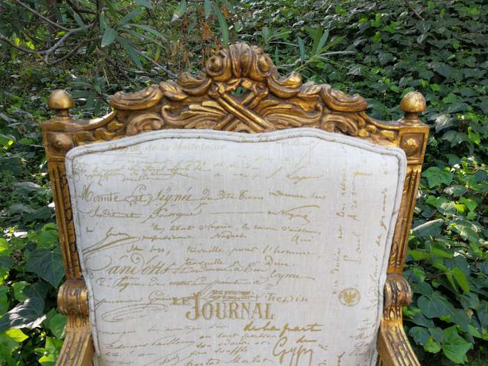 Pair of 19th Century style gilded and carved armchairs