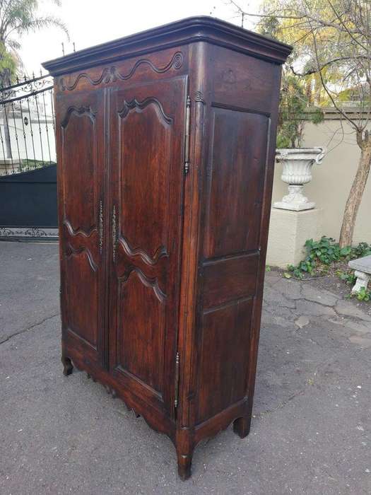 19th Century French Provincial Oak Armoire With Key