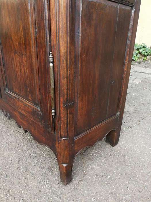 19th Century French Provincial Oak Armoire With Key
