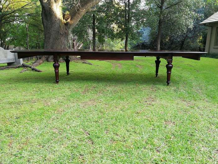 A Victorian Mahogany Fourteen To Sixteen Seater Dining Table / Refectory Table With Five Extensio...