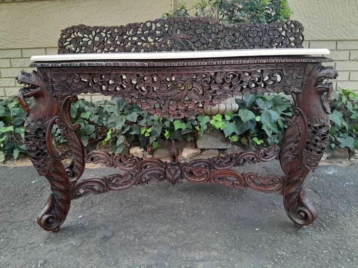 A Rare Circa 1895 Anglo Indian Rosewood Console Table / Server / Table