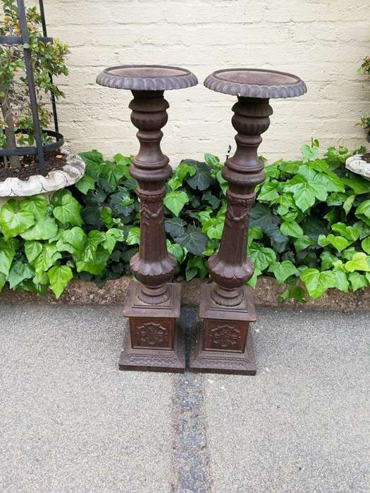 Pair Of French Cast Iorn Candle Holders