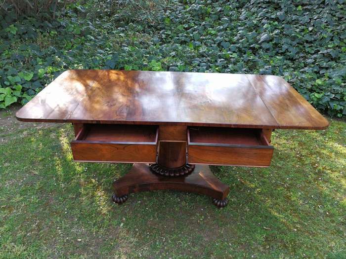 A Victorian rosewood library/sofa table