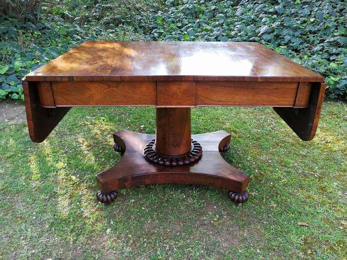 A Victorian rosewood library/sofa table