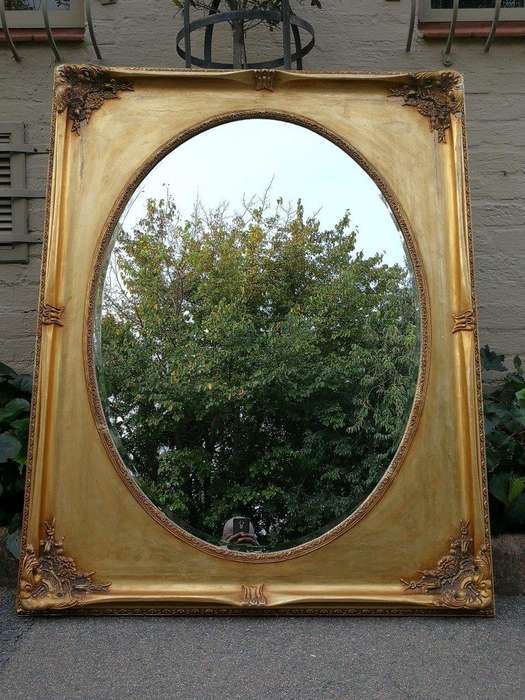 A 19th Century Style Wooden Gilt Painted Mirror