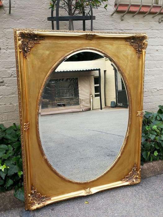 A 19th Century Style Wooden Gilt Painted Mirror