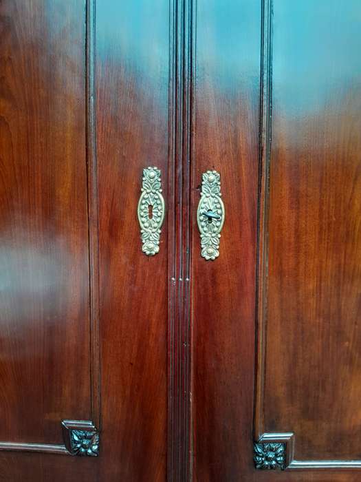 A Louis XVl Circa 1790 Mahogany Armoire, With Original Brass Mounts