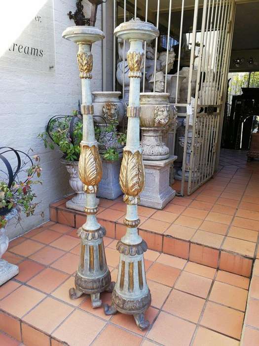 A Pair of Early 20th Century Giltwood and Painted Torchères ND