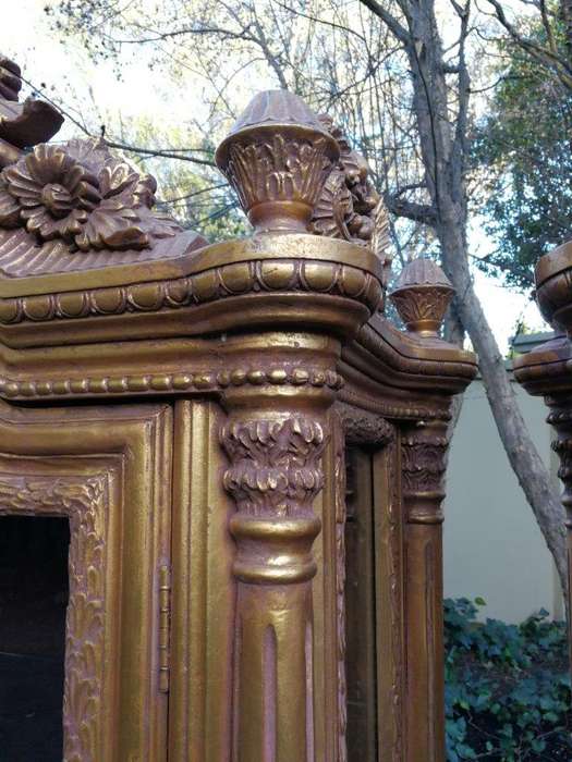 A Rare Pair of 20th Century Giltwood Display Cabinets