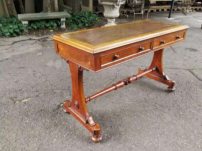 A Late circa 1890 Victorian Mahogany Library Table with BADA Stamp (British Antiques Dealers Asso...