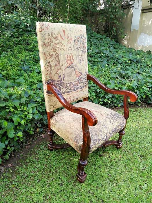 A 19th Century French Carved Walnut And Tapestry Armchair Nd