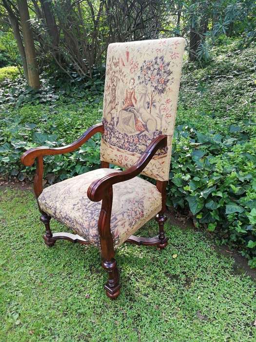 A 19th Century French Carved Walnut And Tapestry Armchair Nd