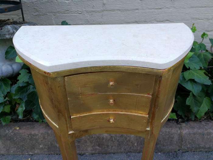 A Pair of French Style Hand-Gilded Wooden Pedestals