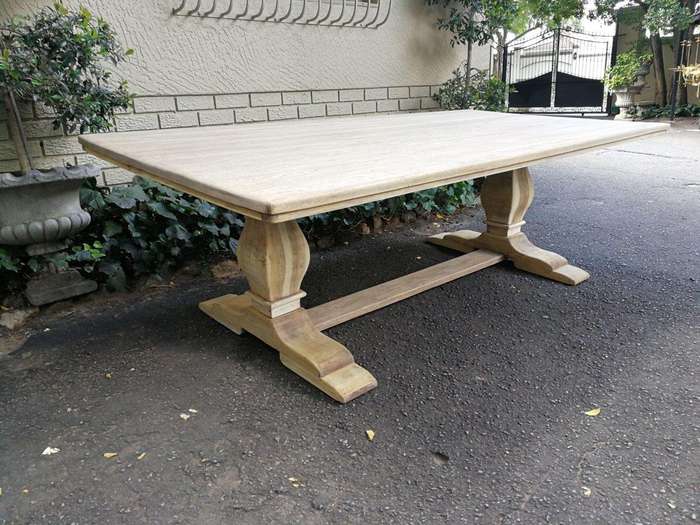 A Large French Style Caved Wooden Refectory / Dining Table