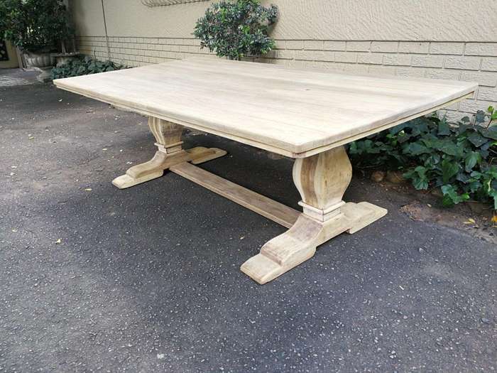 A Large French Style Caved Wooden Refectory / Dining Table