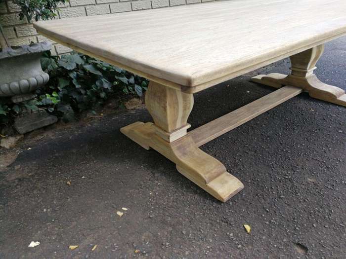 A Large French Style Caved Wooden Refectory / Dining Table