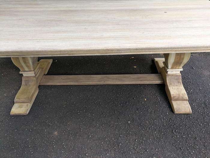A Large French Style Caved Wooden Refectory / Dining Table