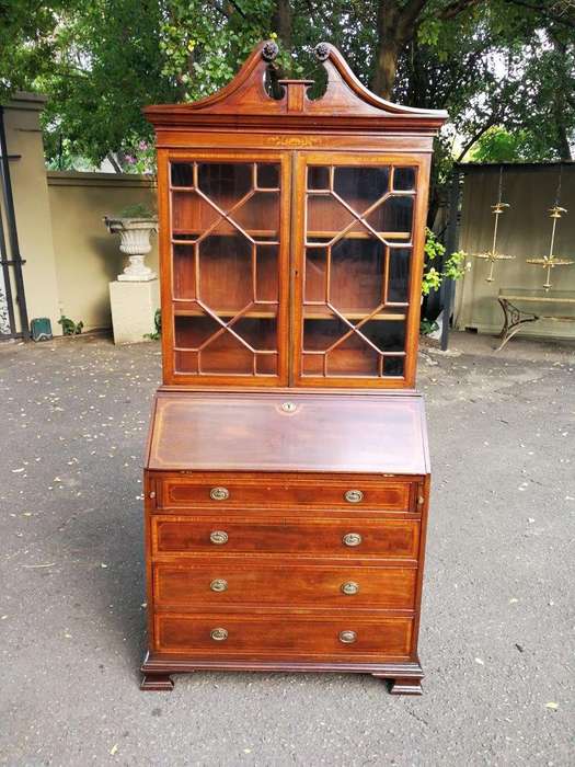 A George III Mahogany Secretaire Bookcase