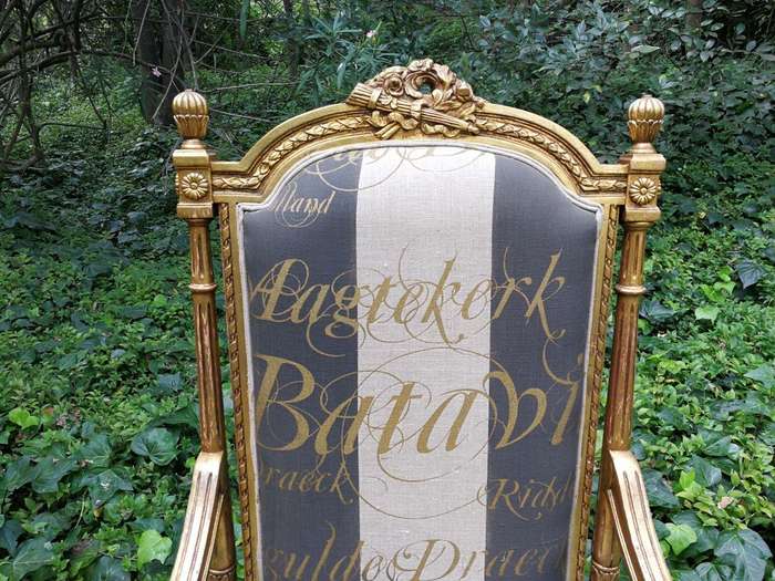 A Pair of French Style Armchairs Imported from Canonbury Antiques in England and Upholstered in a...