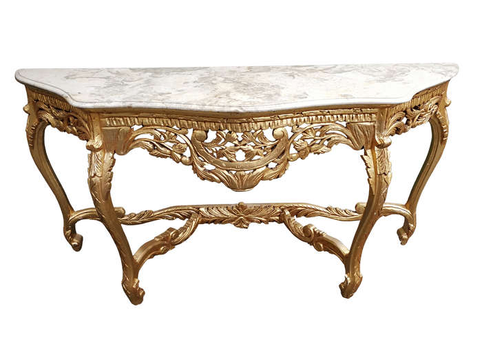 A 20th Century French Style Marble and Gilt-wood Console Table