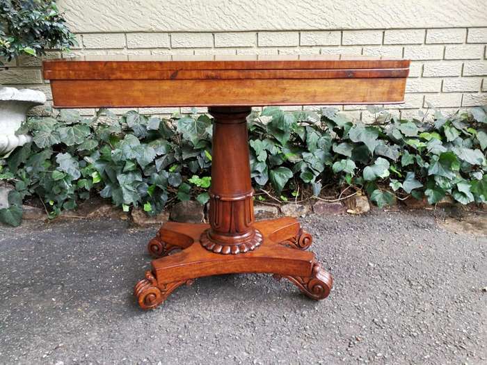 A 19th Century Circa 1880 Victorian Mahogany Card Table With Green Baize