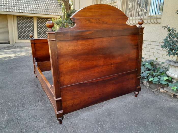 A 19th Century Circa 1880 Inlaid Marquetry Double Size Bed
