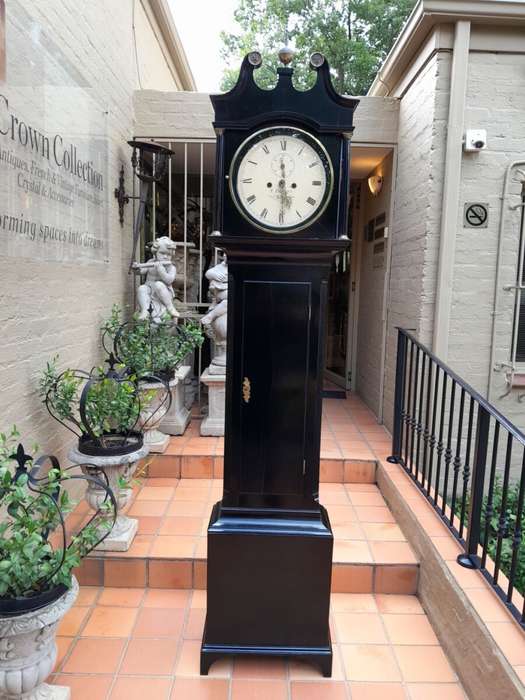 An Antique Early 19th Century Mahogany Longcase / Grandfather Clock in a Contemporary Ebonised Fi...