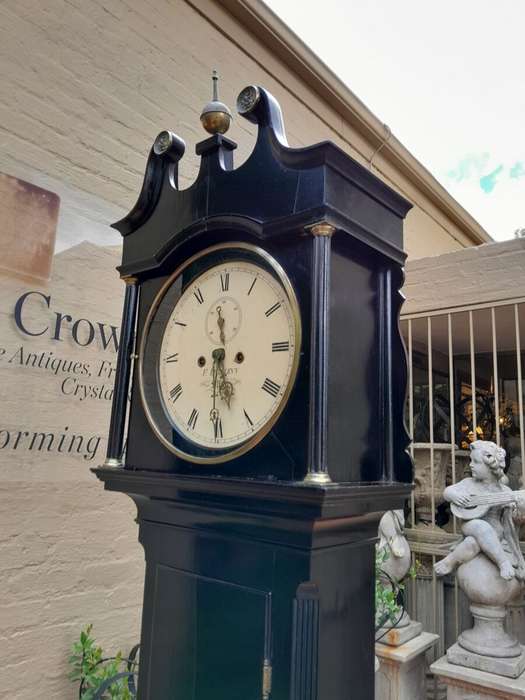 An Antique Early 19th Century Mahogany Longcase / Grandfather Clock in a Contemporary Ebonised Fi...