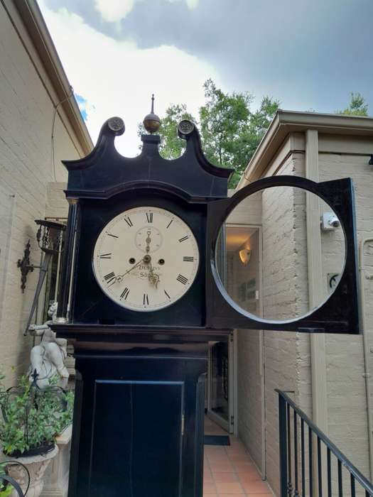 An Antique Early 19th Century Mahogany Longcase / Grandfather Clock in a Contemporary Ebonised Fi...
