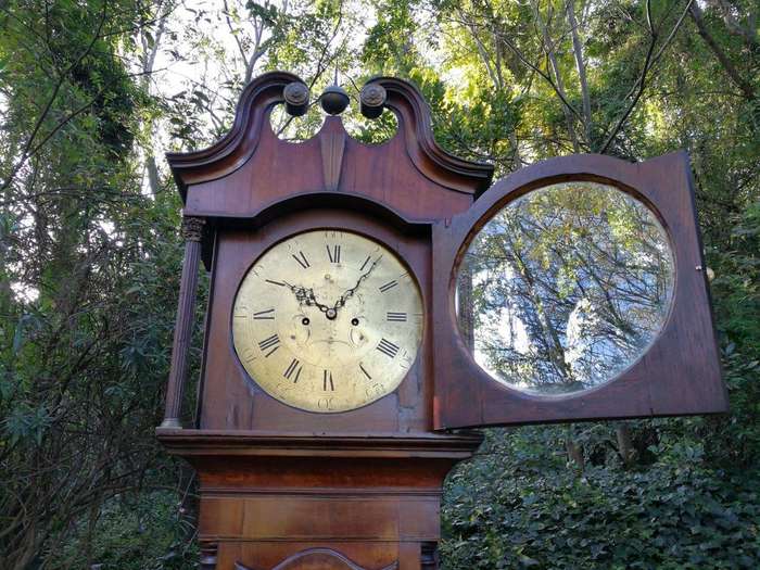 An Early 19th Century Mahogany and Oak Tall  Longcase / Grandfather Clock with Brass Dial Signed ...